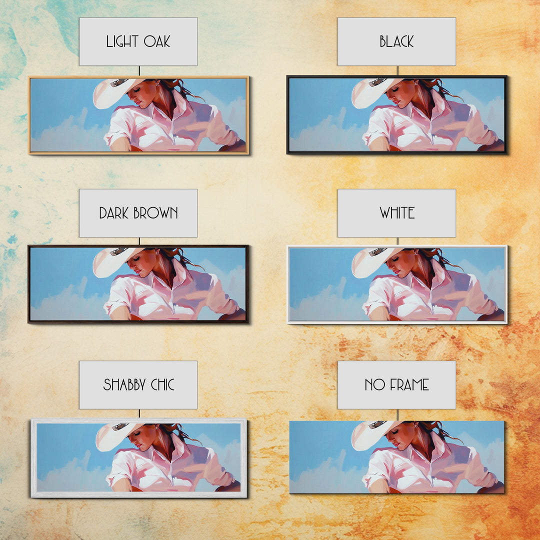 Cowgirl Art Print, Light Pink Wall Art, Southwest Wall Art, Canvas Print, Rustic Decor, Minimalist Art, Living Room Art