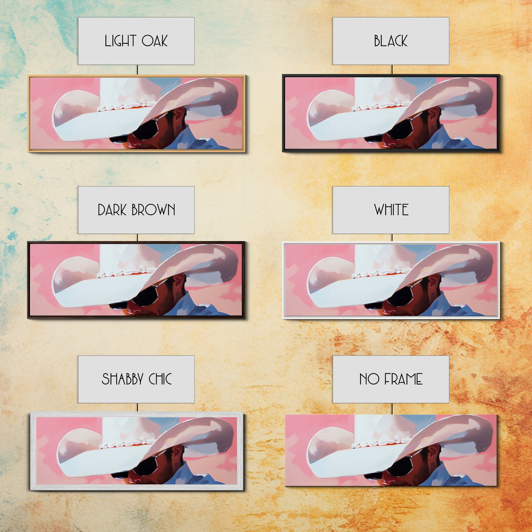 Cowboy Portrait, Pink Abstract Art, Southwest Wall Art, Canvas Print, Light Pink Wall Art, Rustic Decor, Living Room Art