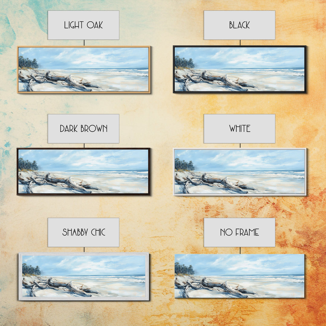 Coastal Decor, Framed Canvas Print, Nautical Painting, Seascape Painting, Rustic Wall Art, Extra Wide Art, Living Room Art, Above Couch Art