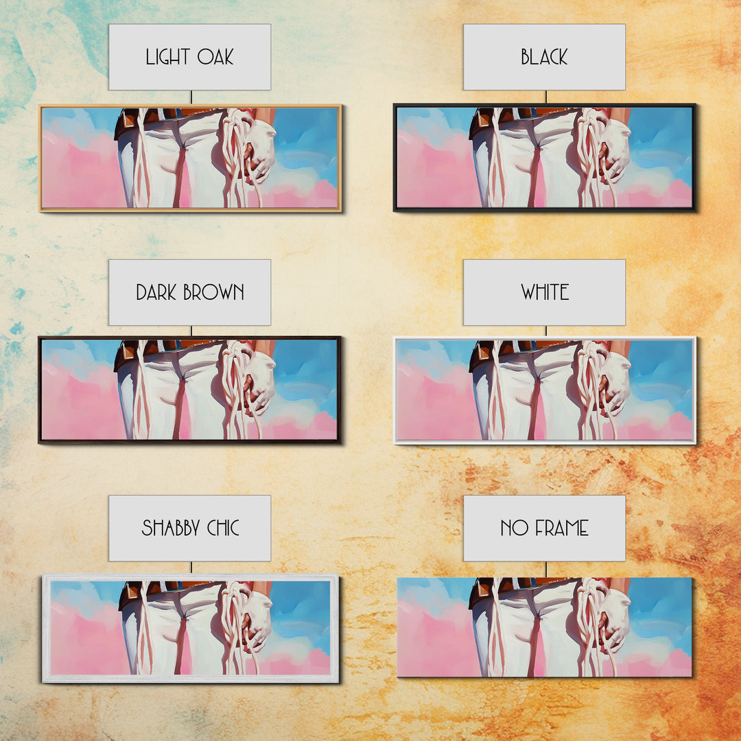 Cowgirl Holding Rope, black cowgirl painting, pink orange wall art, rustic wall art, western decor, framed canvas print, wall decor