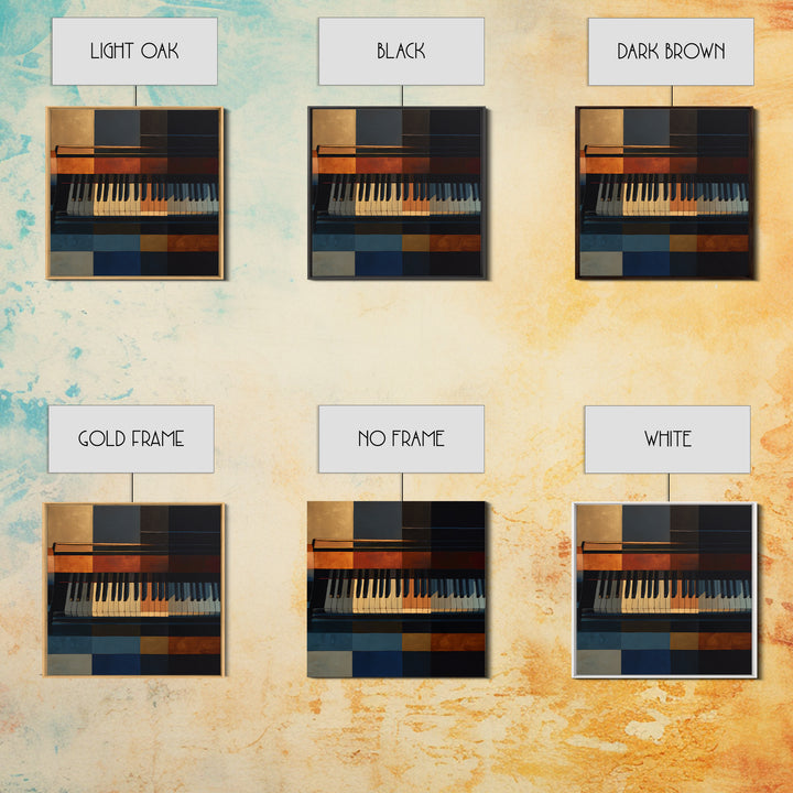 Piano Keys Fading into Shadow Framed Canvas Print, Recording Studio Art, Gallery Decor, Studio Decor, Fine Art, Analog, RSA-1x1-80