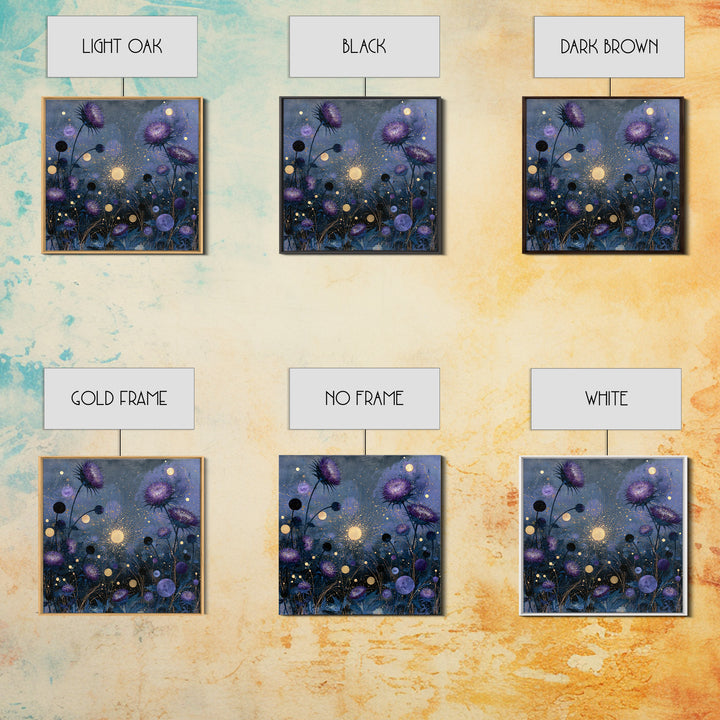 Cosmic Garden with Planets as Flowers Canvas Print, Space Art, Boho Decor, Spa Decor, Fine Art, Serenity, Painting, Posters, SAR-1x1-13