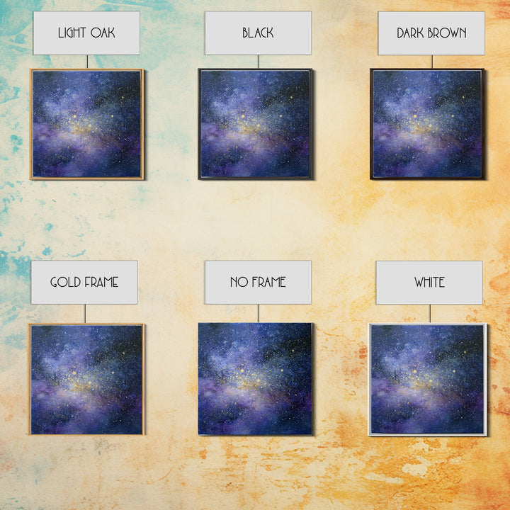 Distant Star Cluster Framed Canvas Print, Space Art, Digital Art, Spa Decor, Serenity, Modern Wall Art, Living Room Wall Art, SAR-1x1-44