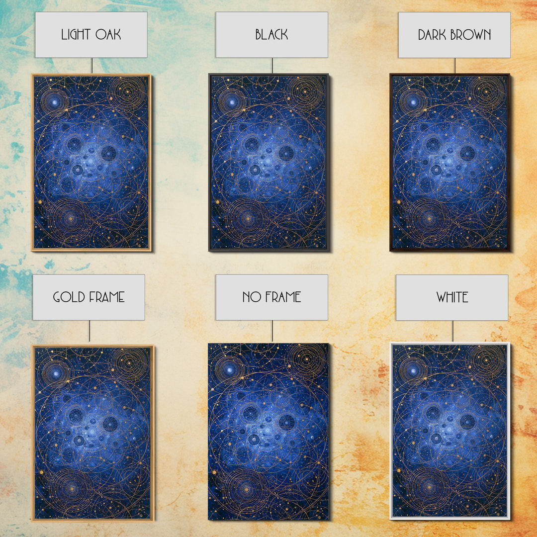 Distant Star Cluster Framed Canvas Print, Space Art, Digital Wall Art, Spa Decor, Fine Art, Serenity, Abstract Painting, SAR-2x3-100