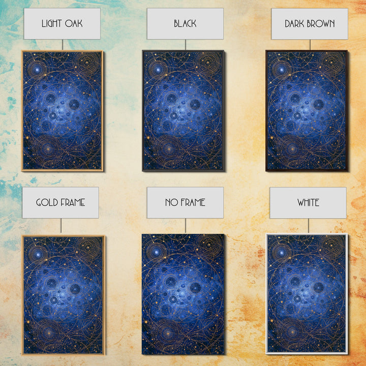 Distant Star Cluster Framed Canvas Print, Space Art, Digital Wall Art, Spa Decor, Fine Art, Serenity, Abstract Painting, SAR-2x3-100