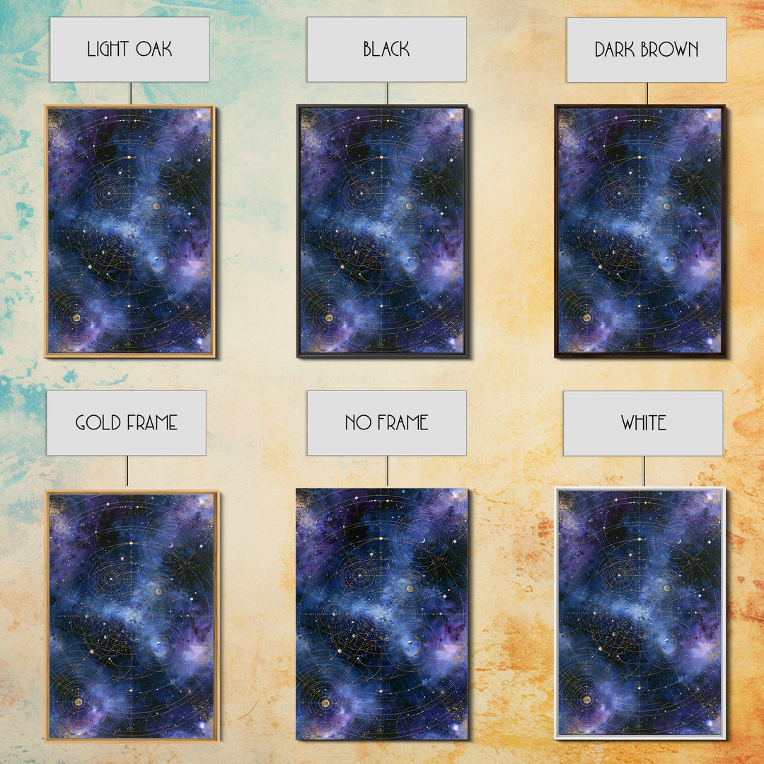 Distant Star Cluster Framed Canvas Print, Space Art, Room Decor, Spa Decor, Serenity, Printable Art, Abstract Wall Art, SAR-2x3-4