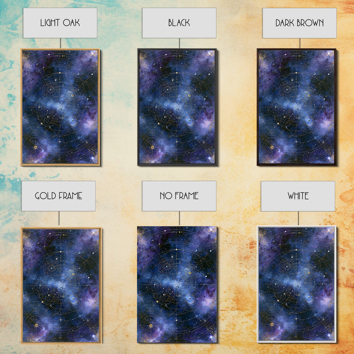 Distant Star Cluster Framed Canvas Print, Space Art, Room Decor, Spa Decor, Serenity, Printable Art, Abstract Wall Art, SAR-2x3-4