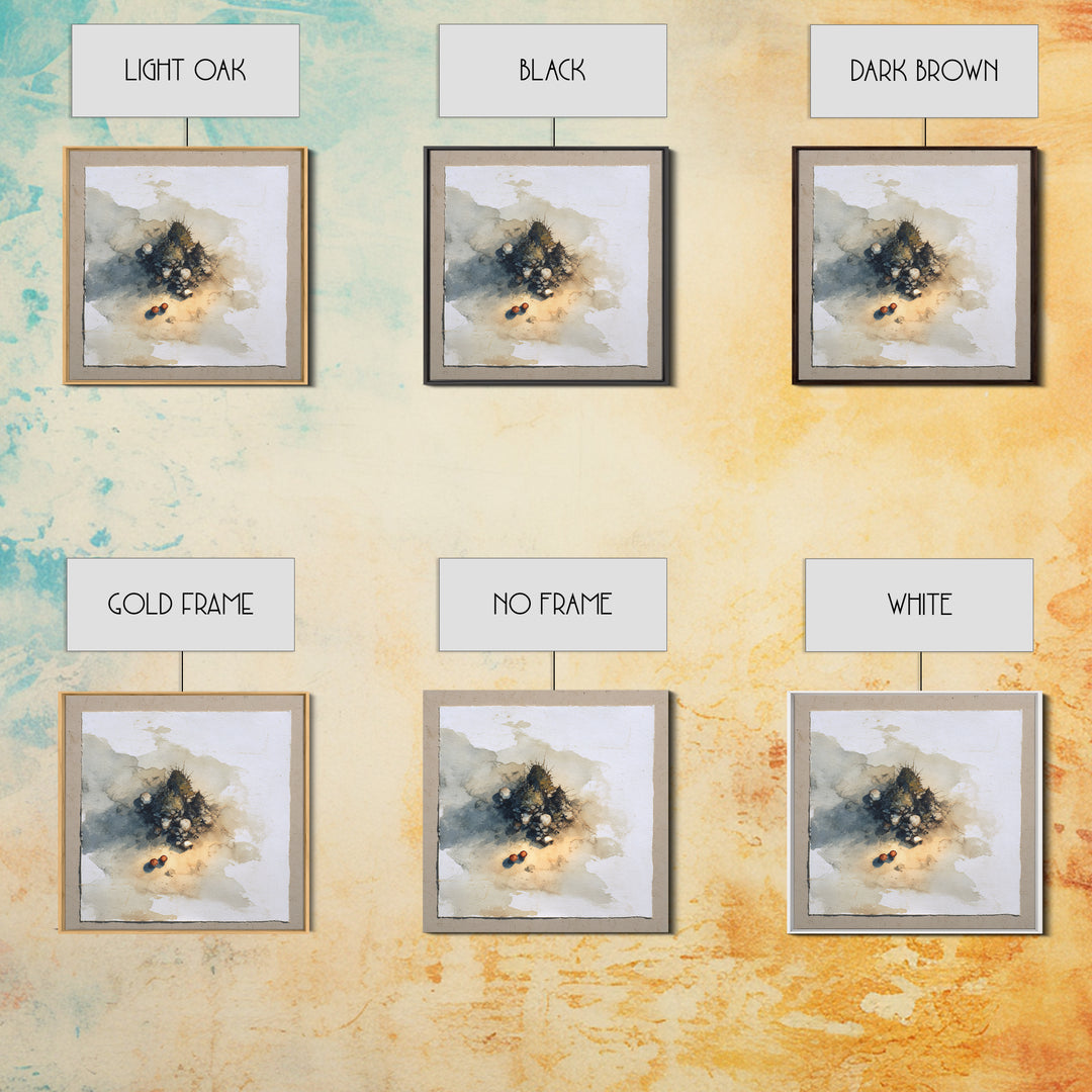 Winter Cabin Smoke Framed Canvas Print, Scandinavian Art, Scandinavian, Living Room Decor, Abstract Art, Nordic, Wall Art, SCA-1x1-66