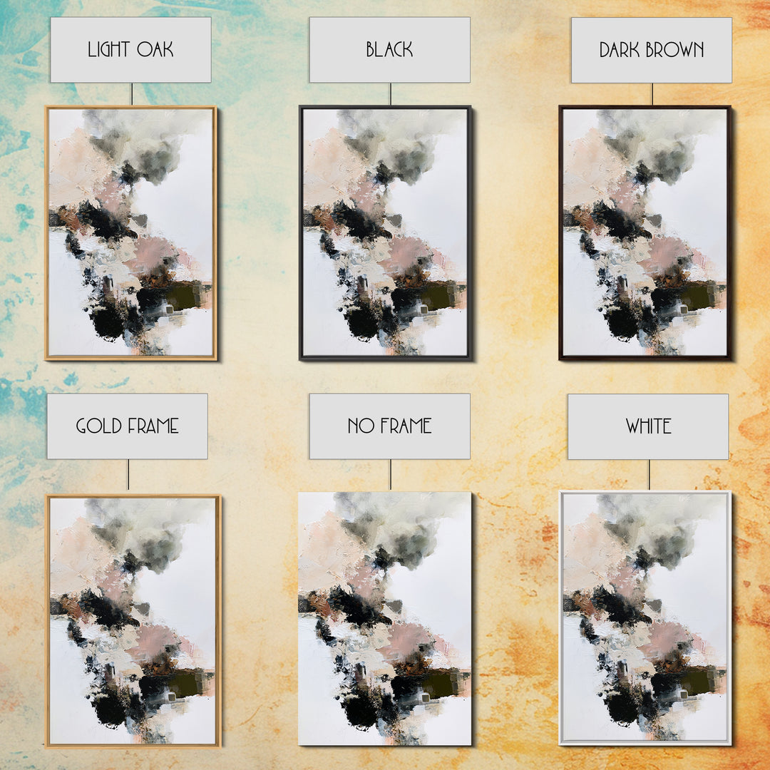Winter Cabin Smoke Framed Canvas Print, Scandinavian Art, Wall Decor, Living Room Decor, Abstract Art, Nordic, Canvas Art, SCA-2x3-2