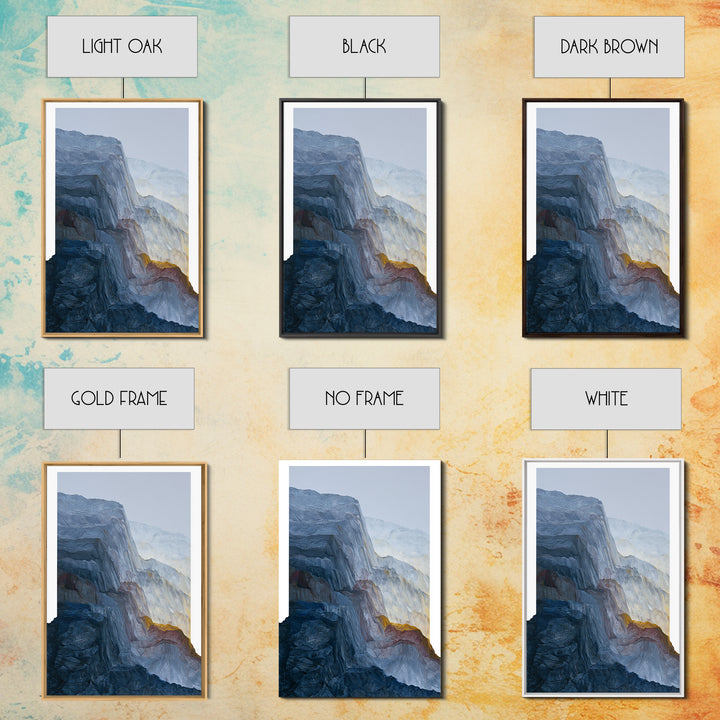 Muted Mountain Layers Framed Canvas Print, Scandinavian Art, Abstract Art, Living Room Decor, Nordic, Abstract Painting, SCA-2x3-64