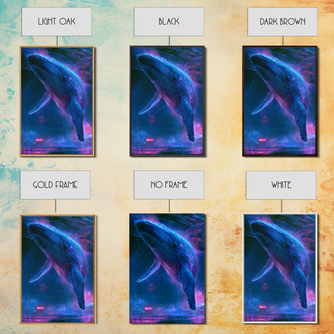 Cosmic Whale Swimming Through Deep Space Canvas Print, Scifi Art, Pop Art, Living Room Decor, Fine Art, Orbit, Gallery Decor, SCI-2x3-96