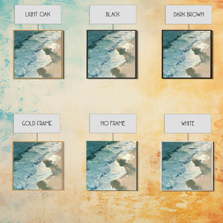 Ocean Foam Patterns from Above Canvas Print, Seascape Art, Large Wall Art, Coastal Decor, Seascape, Watercolor Painting, SEA-1x1-36