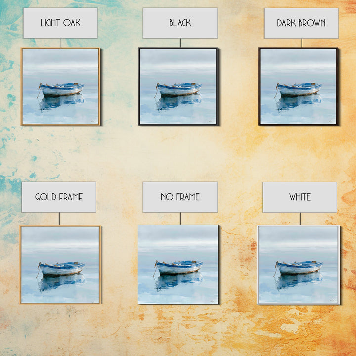 Minimal Horizon Line Framed Canvas Print, Seascape Art, Textured Painting, Coastal Decor, Oil Painting, Seascape, SEA-1x1-88