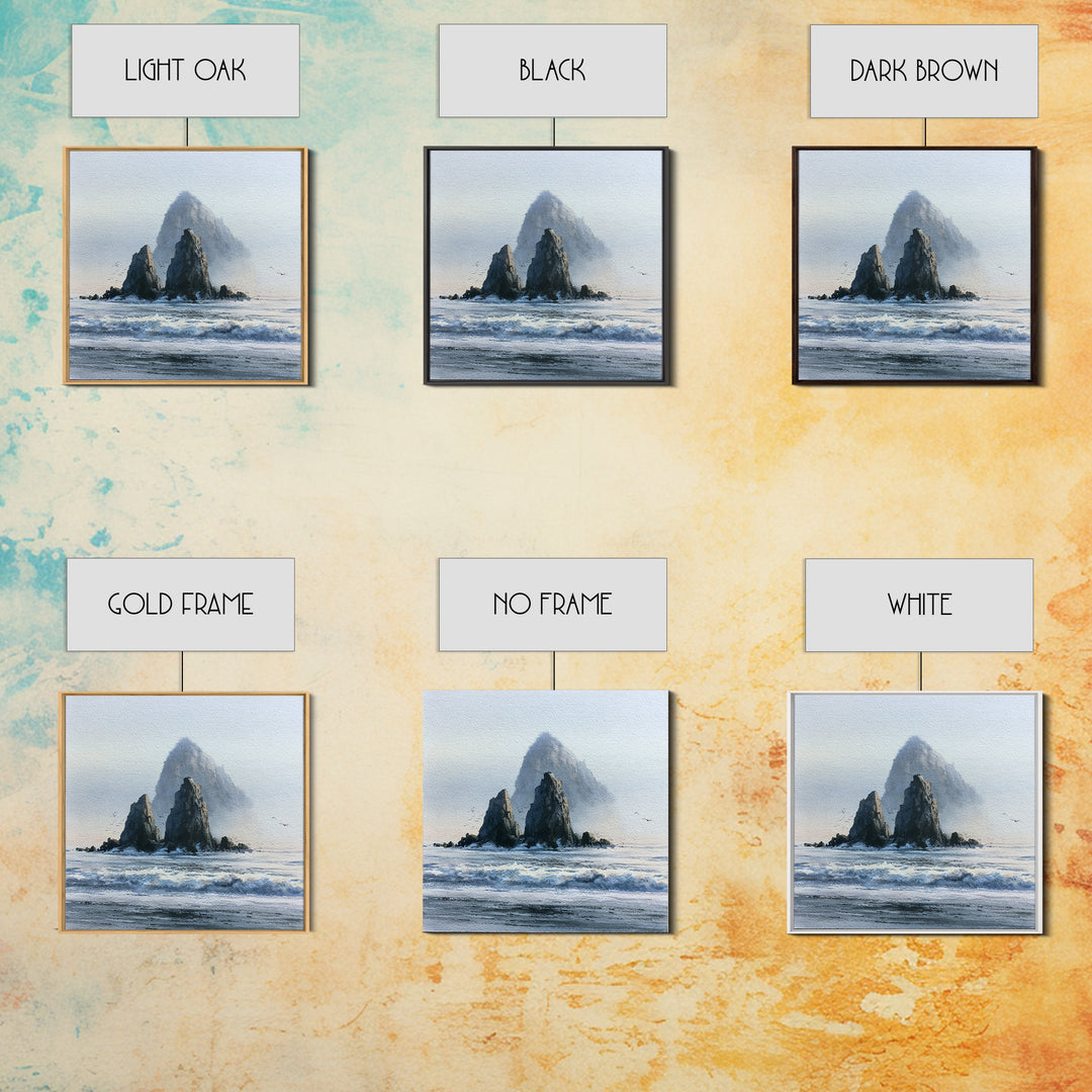 Sea Stack Rocks Canvas Print, Seascape Art, Boho Decor, Coastal Decor, Fine Art, Seascape, Printable Wall Art, SEA-1x1-91