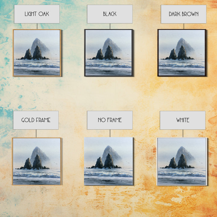 Sea Stack Rocks Canvas Print, Seascape Art, Boho Decor, Coastal Decor, Fine Art, Seascape, Printable Wall Art, SEA-1x1-91