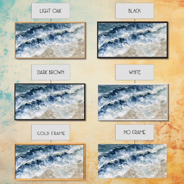 Ocean Foam Patterns from Above Canvas Print, Seascape Art, Contemporary Art, Coastal Decor, Fine Art, Seascape, Canvas Wall Art, SEA-2x1-32