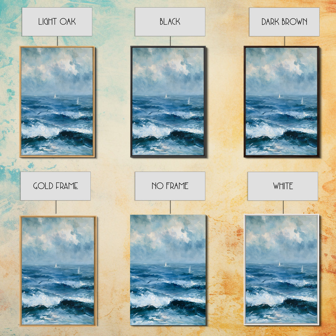 Whitecaps Rolling under Storm Light Canvas Print, Seascape Art, Printable Wall Art, Coastal Decor, Fine Art, Seascape, SEA-2x3-45