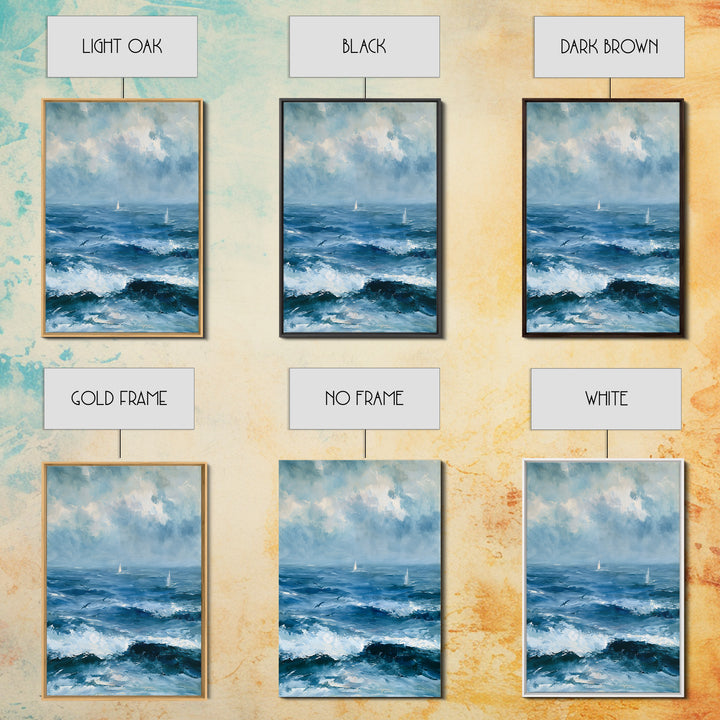 Whitecaps Rolling under Storm Light Canvas Print, Seascape Art, Printable Wall Art, Coastal Decor, Fine Art, Seascape, SEA-2x3-45