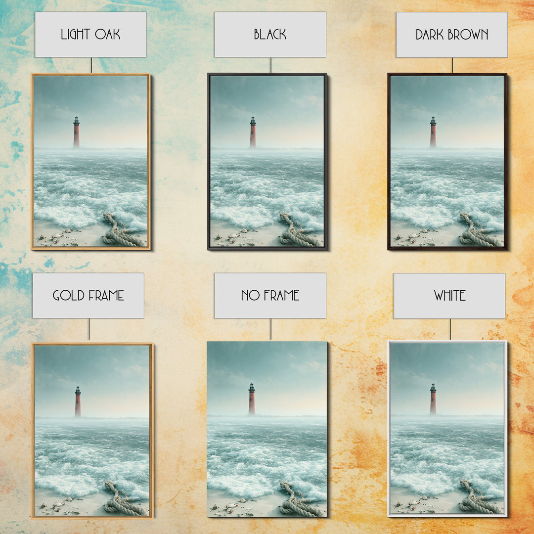 Dramatic Lighthouse in Distant Spray Canvas Print, Seascape Art, Original Painting, Coastal Decor, Abstract Art, Seascape, SEA-2x3-62