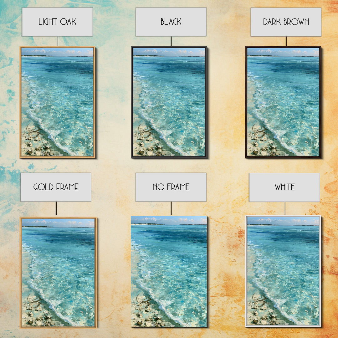 Tropical Lagoon with Transparent Shallows Canvas Print, Seascape Art, Home Decor, Coastal Decor, Oil Painting, Seascape, SEA-2x3-66