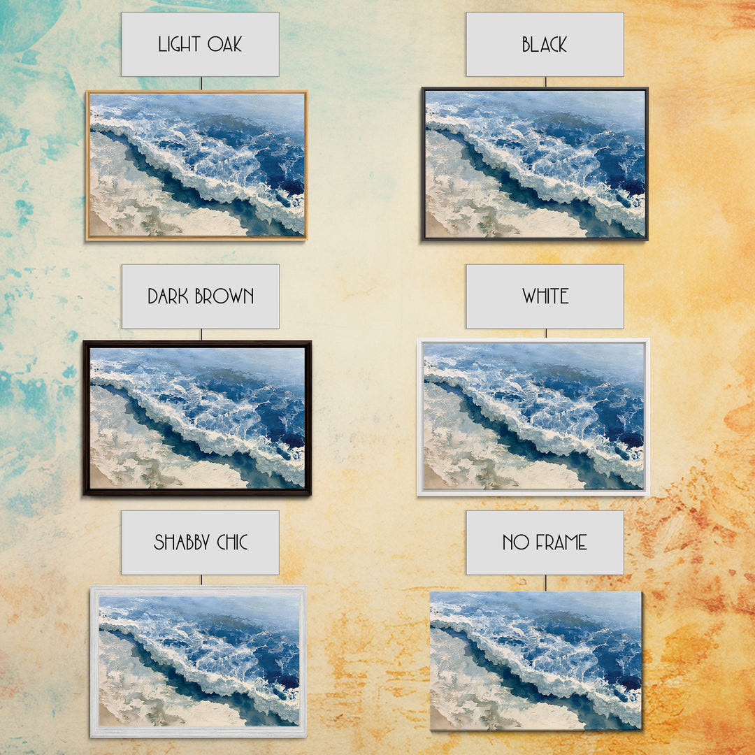 Ocean Foam Patterns from Above Framed Canvas Print, Seascape Art, Gallery Decor, Coastal Decor, Fine Art, Seascape, SEA-3x2-64