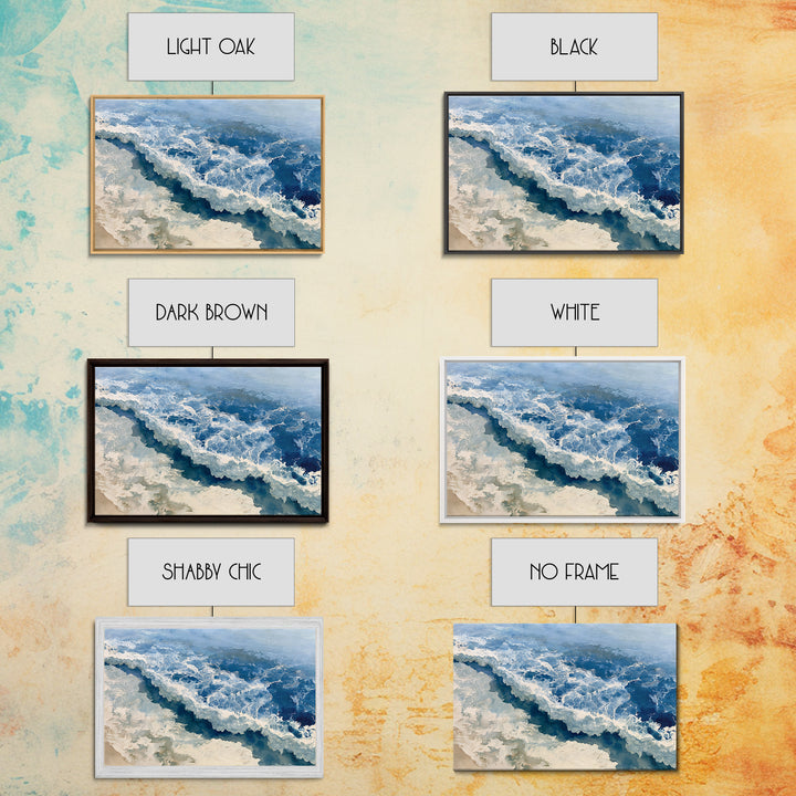 Ocean Foam Patterns from Above Framed Canvas Print, Seascape Art, Gallery Decor, Coastal Decor, Fine Art, Seascape, SEA-3x2-64