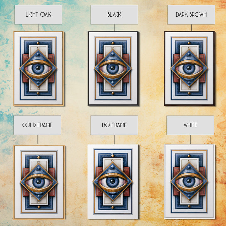 Cosmic Eye Inside Geometric Frame Framed Canvas Print, Sacred Geometry Art, Room Decor, Living Room Decor, Fine Art, Geometry, SGA-2x3-51