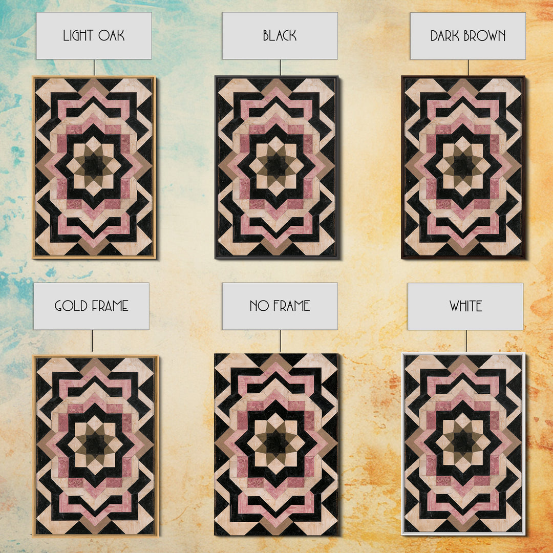 Moroccan Sacred Tile Star Pattern Canvas Print, Sacred Geometry Art, Geometric Wall Art, Living Room Decor, Geometry, SGA-2x3-8