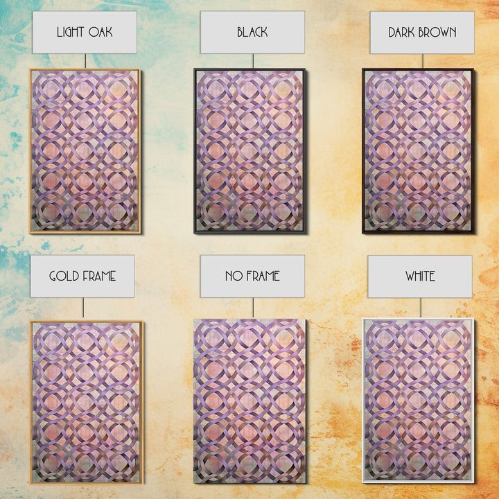 Crystal Grid Pattern Framed Canvas Print, Sacred Geometry Art, Boho Decor, Living Room Decor, Geometry, Spiritual Wall Art, SGA-2x3-85