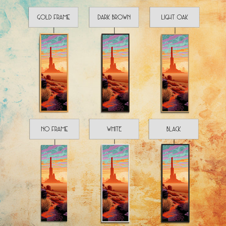 Monument Valley Silhouette Canvas Print, Southwestern Art, Room Decor, Southwestern Decor, Fine Art, Mesa, Digital Wall Art, SOU-1x3-94