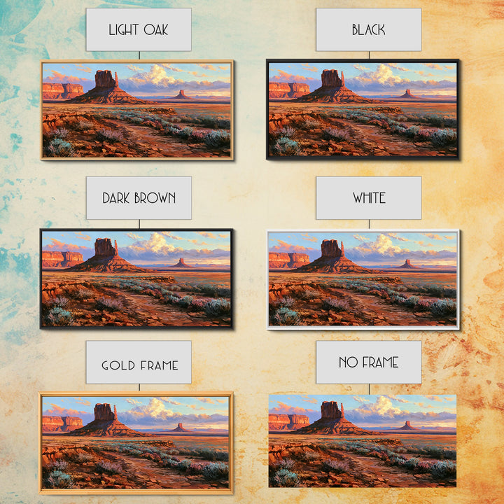 Desert Mesas in Terracotta and Turquoise Canvas Print, Southwestern Art, Western Wall Art, Southwestern Decor, Fine Art, Mesa, SOU-2x1-69