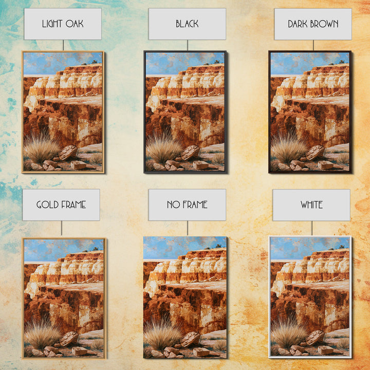 Abstract Canyon Layers Canvas Print, Southwestern Art, Wall Decor, Southwestern Decor, Oil Painting, Mesa, Boho Decor, SOU-2x3-50