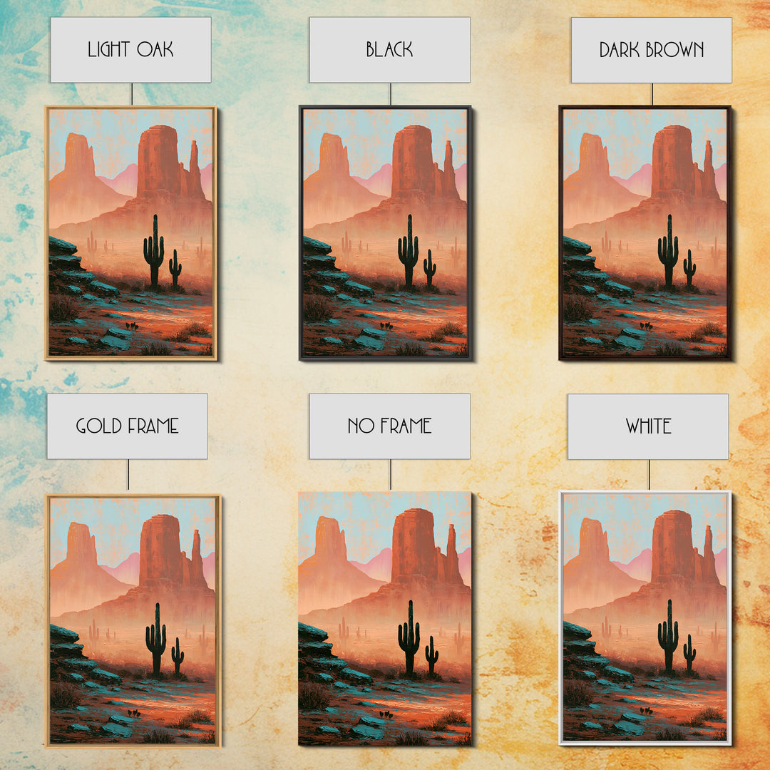 Monument Valley Silhouette Canvas Print, Southwestern Art, Oil Painting, Southwestern Decor, Fine Art, Mesa, Oil Paintings, SOU-2x3-66