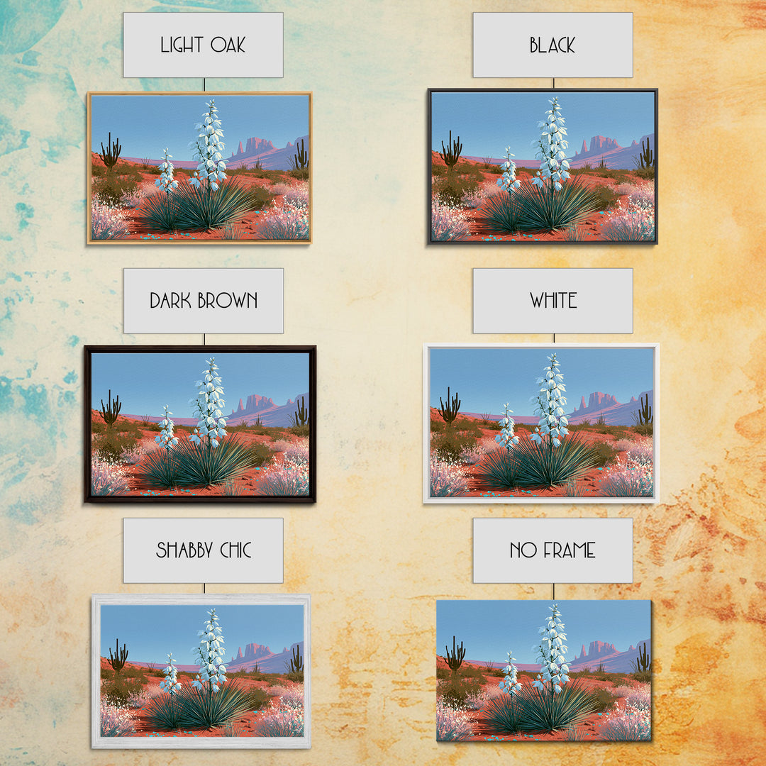 Yucca Blooms Against Clear Blue Sky Canvas Print, Southwestern Art, Gallery Decor, Southwestern Decor, Fine Art, Mesa, SOU-3x2-48