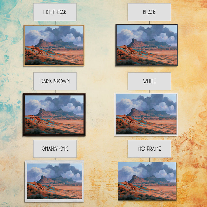 Desert Storm Clouds Canvas Print, Southwestern Art, Southwestern Decor, Oil Painting, Mesa, Boho Decor, Tapestry Wall Art, SOU-3x2-88
