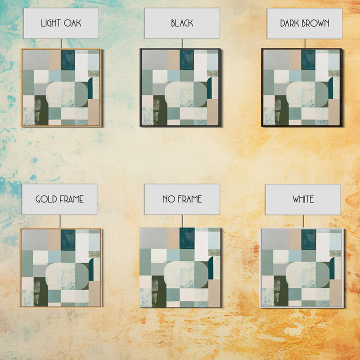 Sage and Ivory Geometric Calm Composition Canvas Print, Spa Art, Luxury Decor, Spa Decor, Abstract Art, Serenity, SPA-1x1-45