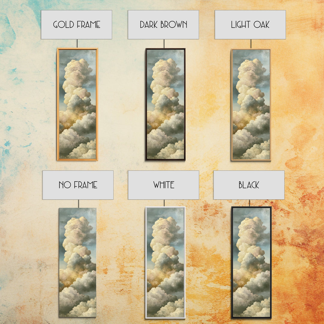 Soft Cloudscape in Cream and Sage Canvas Print, Spa Art, Travel Poster, Spa Decor, Fine Art, Serenity, Salon Decor, City Art, SPA-1x3-25