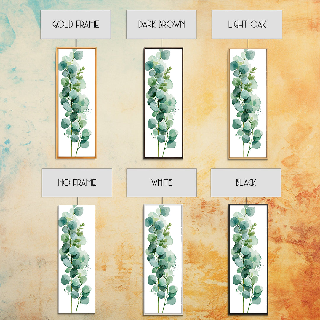 Eucalyptus Branch in Soft Green Watercolor Canvas Print, Spa Art, Fine Art Photography, Spa Decor, Oil Painting, Serenity, SPA-1x3-39