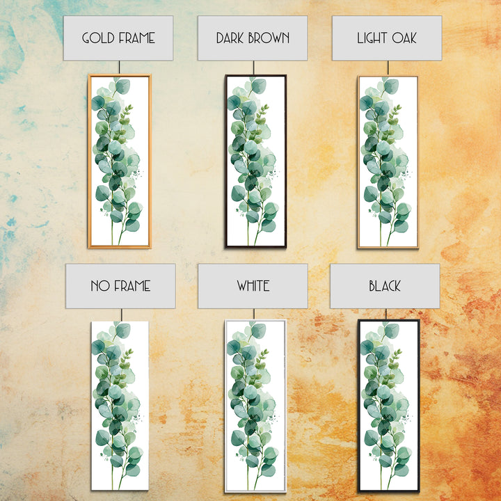 Eucalyptus Branch in Soft Green Watercolor Canvas Print, Spa Art, Fine Art Photography, Spa Decor, Oil Painting, Serenity, SPA-1x3-39
