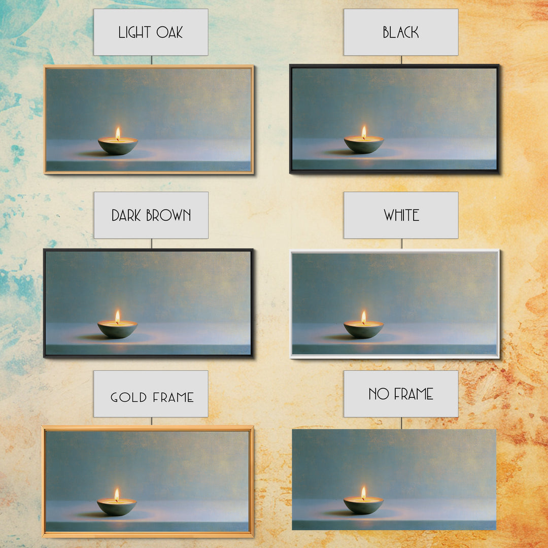 Warm Candle Flame Canvas Print, Spa Art, Abstract Print, Spa Decor, Oil Painting, Serenity, Esthetician Decor, Tarot Card Art, SPA-2x1-53