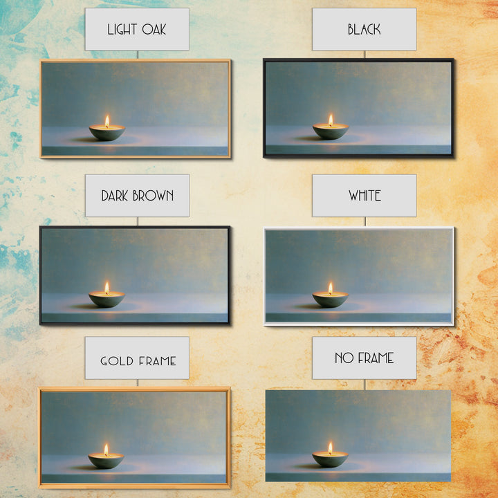 Warm Candle Flame Canvas Print, Spa Art, Abstract Print, Spa Decor, Oil Painting, Serenity, Esthetician Decor, Tarot Card Art, SPA-2x1-53