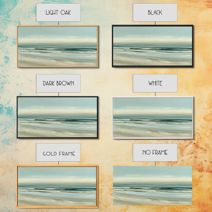 Coastal Horizon in Muted Spa Blues Canvas Print, Spa Art, Printable Wall Art, Spa Decor, Fine Art, Serenity, Feminine Wall Art, SPA-2x1-78