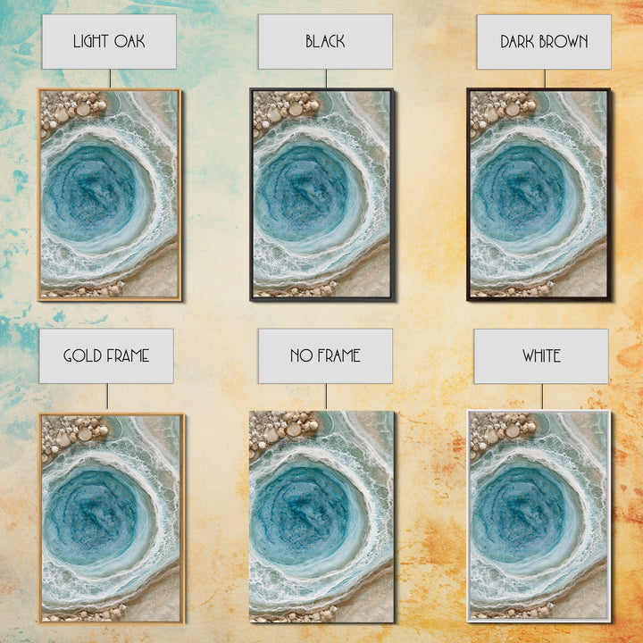 Blue Lagoon Water Seen from Above Framed Canvas Print, Spa Art, Printable Art, Spa Decor, Serenity, Fine Art Photography, SPA-2x3-100