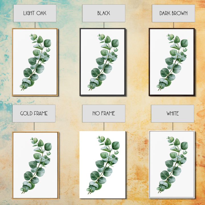 Eucalyptus Branch in Soft Green Watercolor Canvas Print, Spa Art, Textured Painting, Spa Decor, Serenity, Travel Poster, SPA-2x3-11