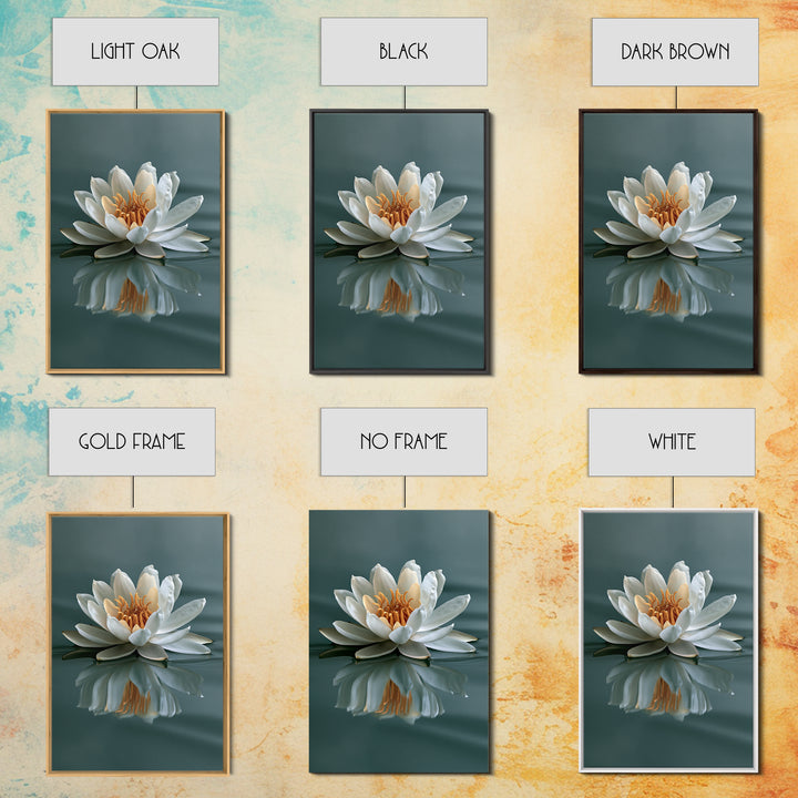 Lotus Flower Floating on Still Pond Framed Canvas Print, Spa Art, Black Woman Art, Spa Decor, Serenity, Modern Home Decor, SPA-2x3-12