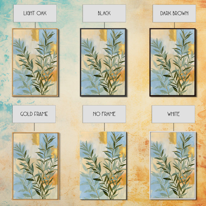 Botanical Herbal Arrangement Framed Canvas Print, Spa Art, Art, Spa Decor, Fine Art, Serenity, Abstract Print, Minimalist Art, SPA-2x3-22