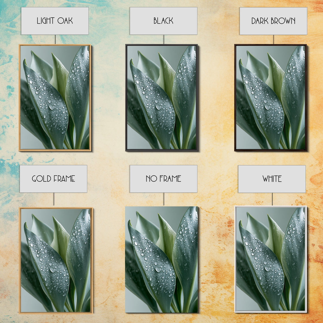 Rain on Leaves Framed Canvas Print, Spa Art, Modern Decor, Spa Decor, Fine Art, Serenity, Wall Decor, Printable Wall Art, SPA-2x3-24
