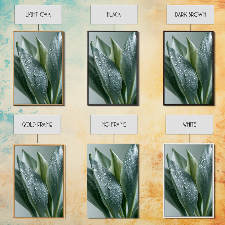 Rain on Leaves Framed Canvas Print, Spa Art, Modern Decor, Spa Decor, Fine Art, Serenity, Wall Decor, Printable Wall Art, SPA-2x3-24