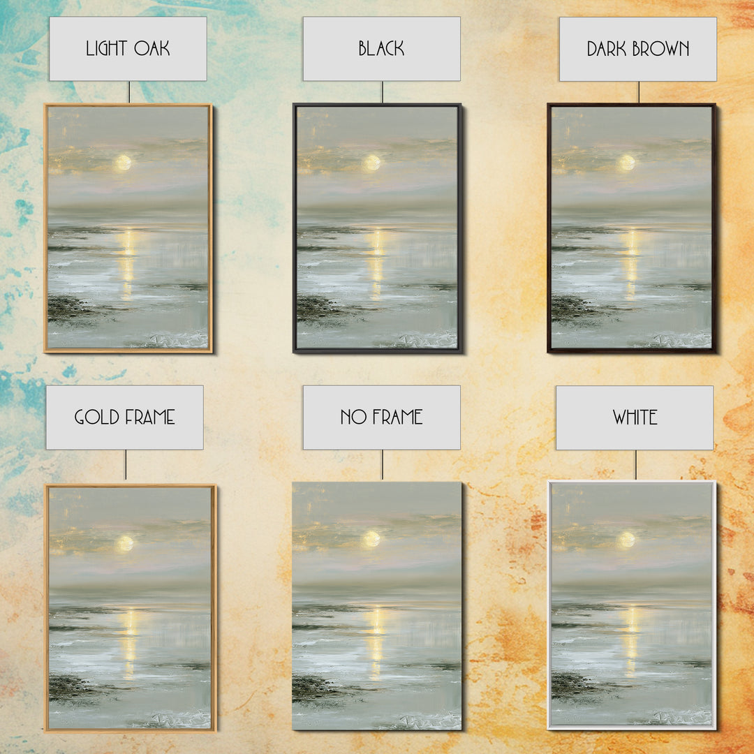 Moonlit Lake Reflection Canvas Print, Spa Art, Art, Spa Decor, Serenity, Abstract Print, Minimalist Art, Feminine Wall Art, SPA-2x3-31