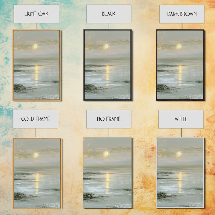 Moonlit Lake Reflection Canvas Print, Spa Art, Art, Spa Decor, Serenity, Abstract Print, Minimalist Art, Feminine Wall Art, SPA-2x3-31